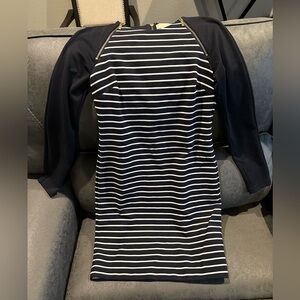 Michael Kors navy and white striped dress